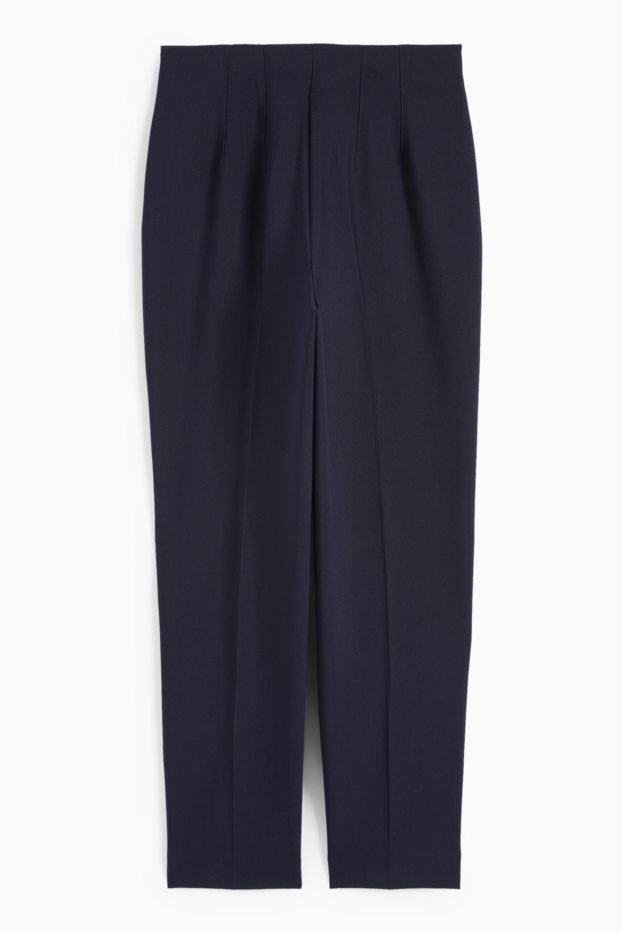Kobiety - Spodnie materiałowe - wysoki stan - tapered fit - ciemnoniebieski