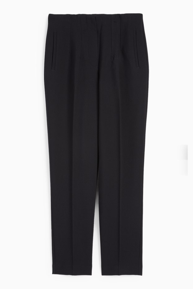 Donna - Pantaloni - vita alta - tapered fit - nero