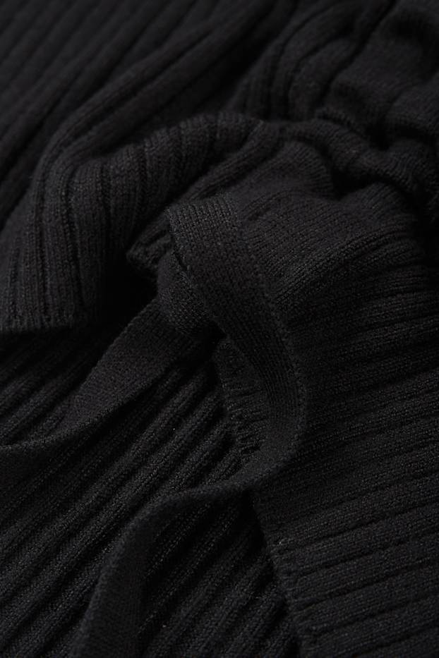 Femmes - Pullover - finition côtelée - noir