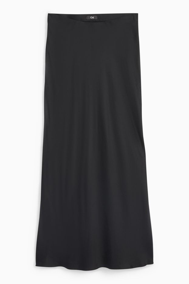 Damen - Satin-Rock - schwarz