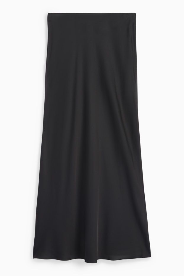Damen - Satin-Rock - schwarz