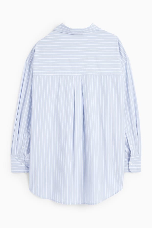 Damen - Bluse - gestreift - hellblau