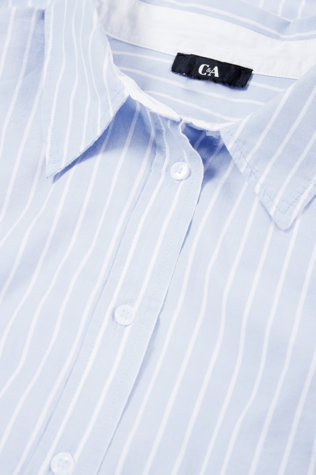 Damen - Bluse - gestreift - hellblau