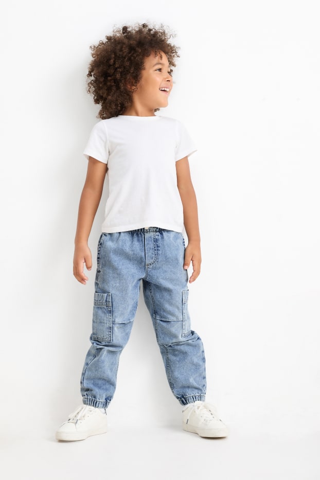 Kinder Buben - Cargo Jeans - helljeansblau