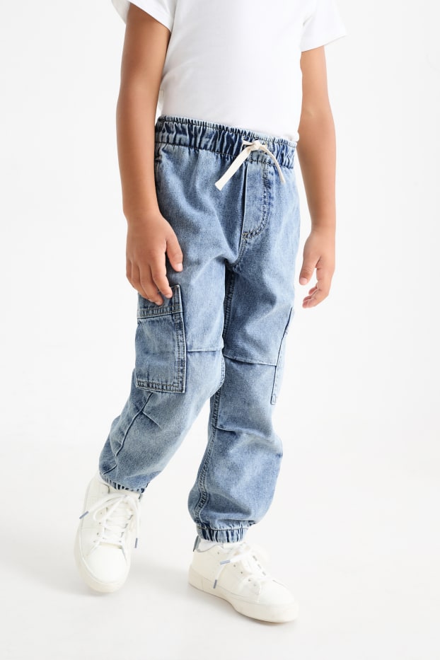 Kinder Buben - Cargo Jeans - helljeansblau