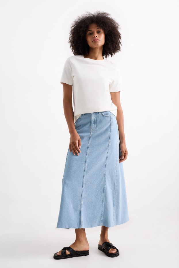 Women - Denim skirt - denim-light blue