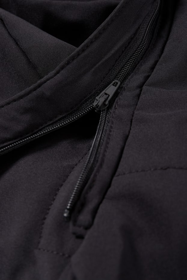 Femmes - Veste softshell à capuche - déperlante - 4 Way Stretch - noir