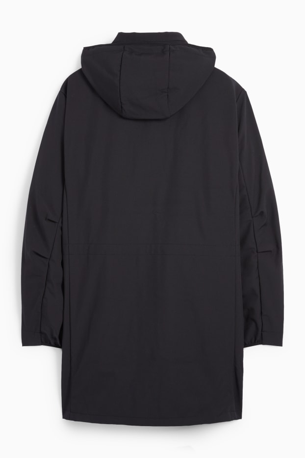 Femmes - Veste softshell à capuche - déperlante - 4 Way Stretch - noir