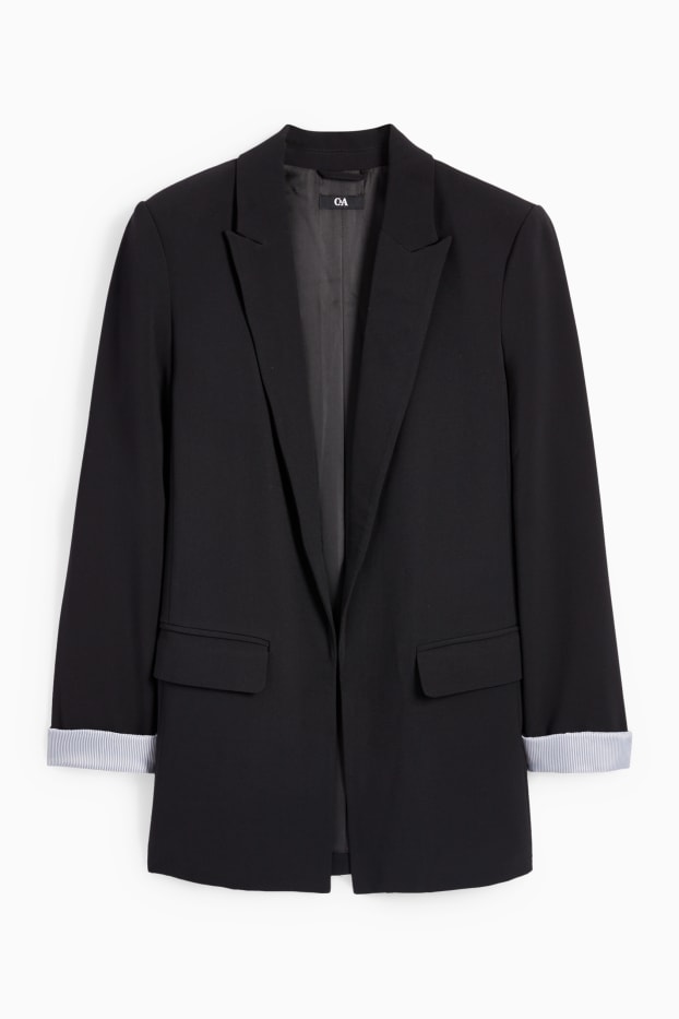 Femmes - Blazer long - relaxed fit - noir