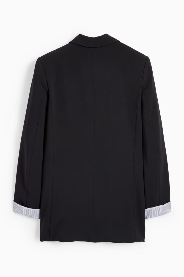Femmes - Blazer long - relaxed fit - noir