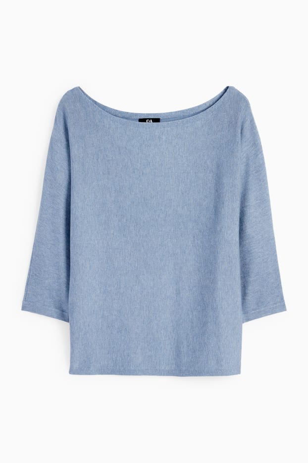 Dámské - Svetr z jemného úpletu - modrá