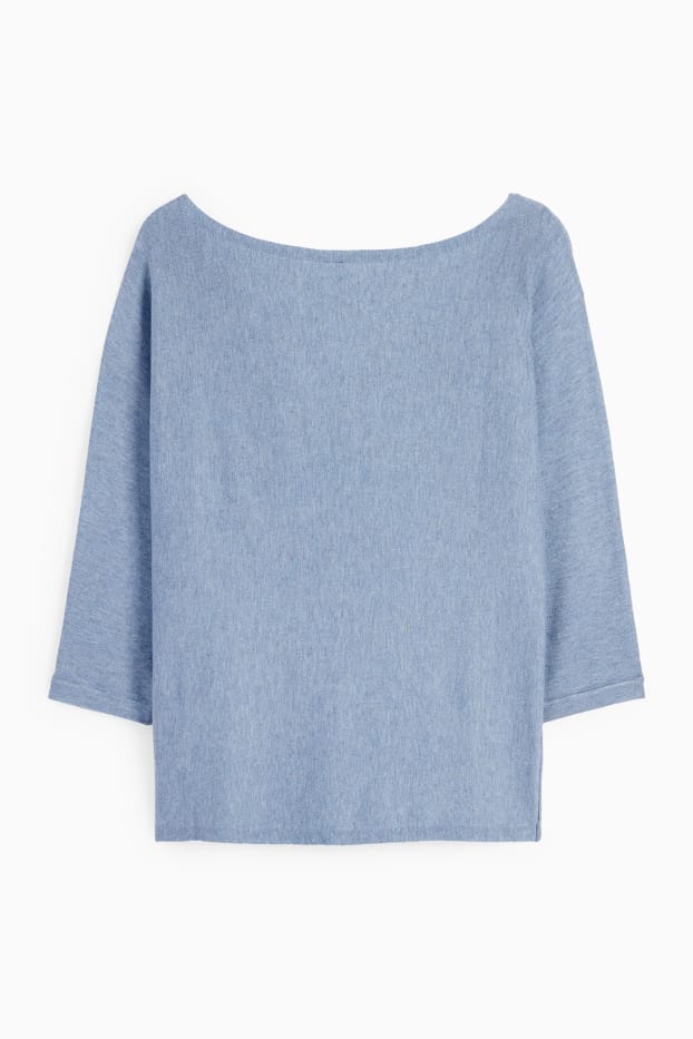 Dámské - Svetr z jemného úpletu - modrá