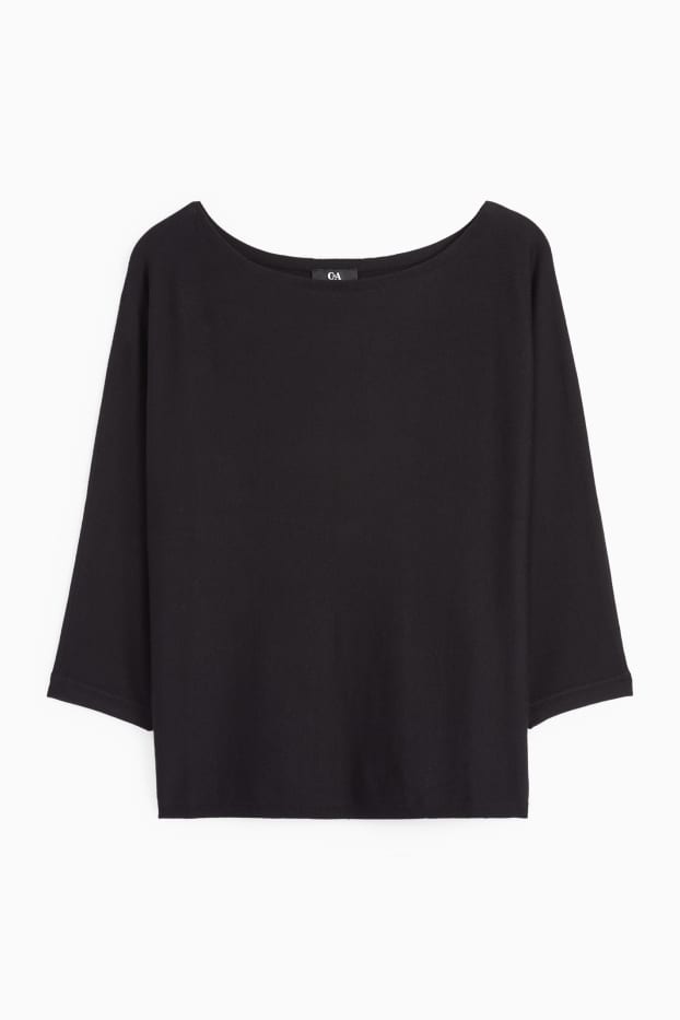 Femmes - Pull en maille fine - noir
