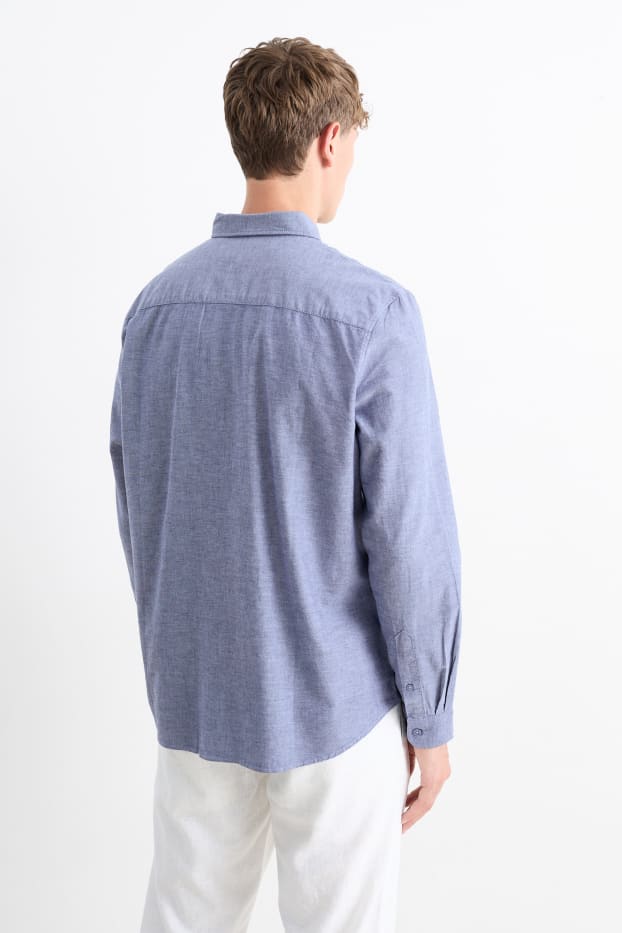 Herren - Hemd - Regular Fit - Button-down - dunkelblau