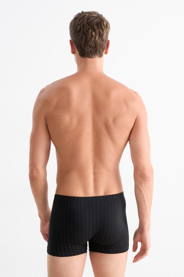 Herren - Multipack 3er - Trunks - gestreift - schwarz