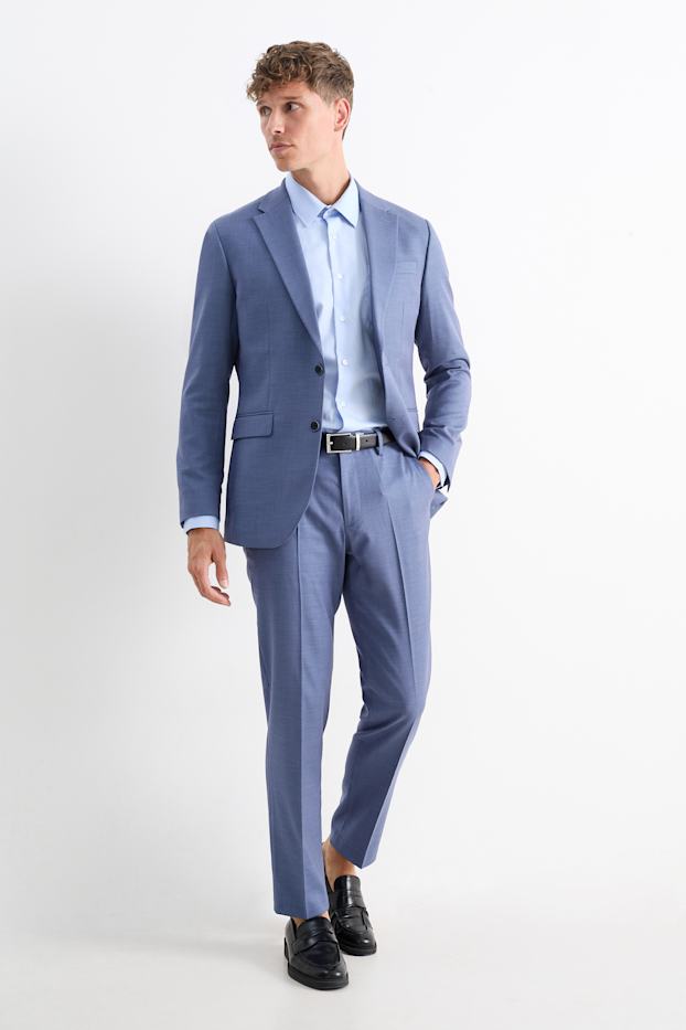 Hommes - Pantalon de costume - regular fit - Flex - bleu