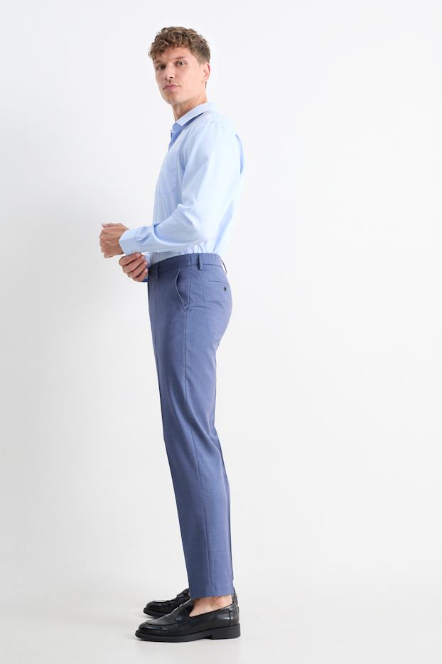 Hommes - Pantalon de costume - regular fit - Flex - bleu