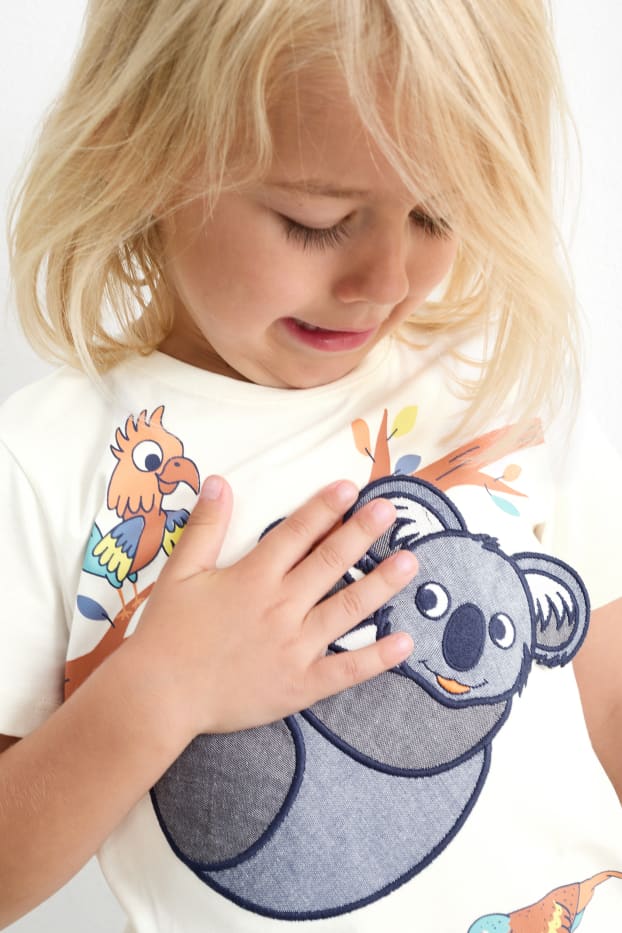 Children Boys - Multipack of 2 - koala and crocodile - short sleeve T-shirt - white