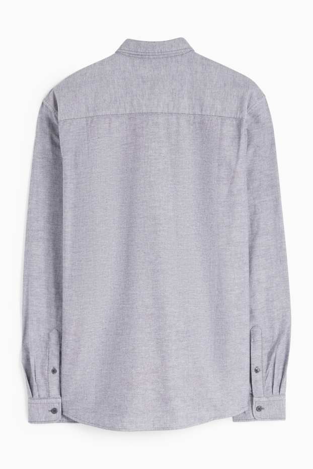 Herren - Hemd - Regular Fit - Button-down - grau