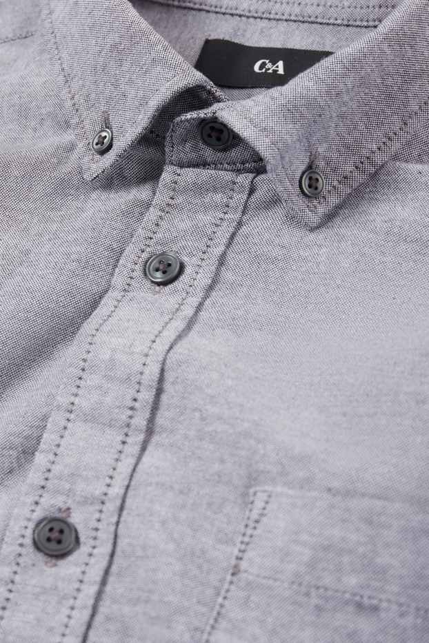 Herren - Hemd - Regular Fit - Button-down - grau