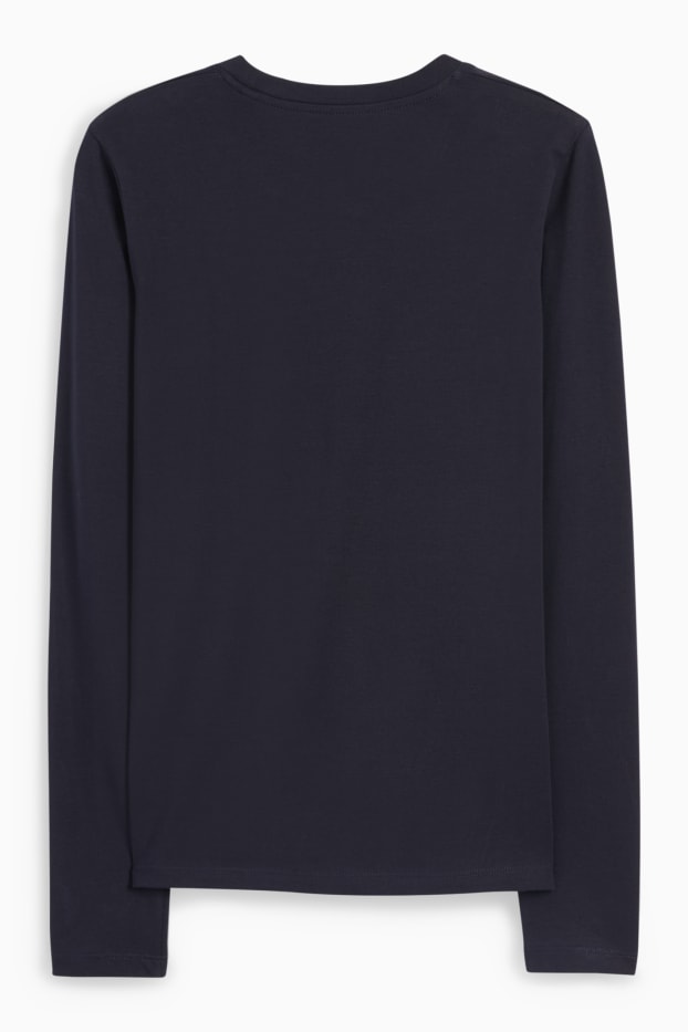 Donna - Maglia a maniche lunghe basic - blu scuro