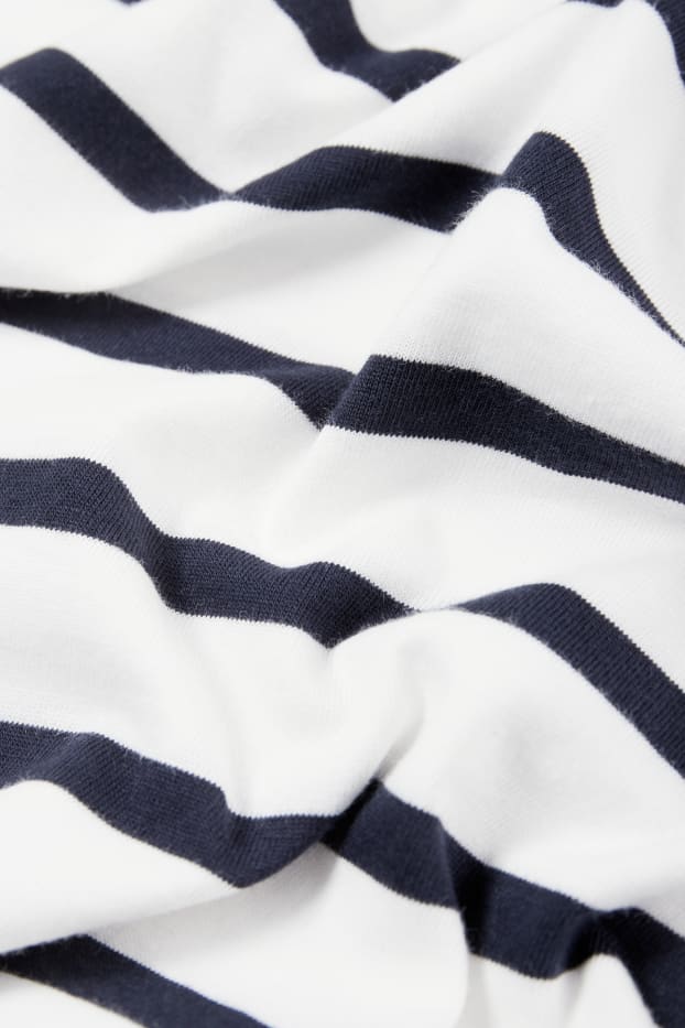 Women - Long sleeve top - striped - blue / white