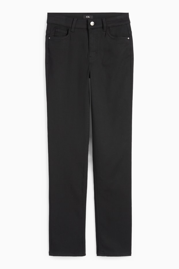 Dona - Pantalons de tela - high waist - slim fit - negre