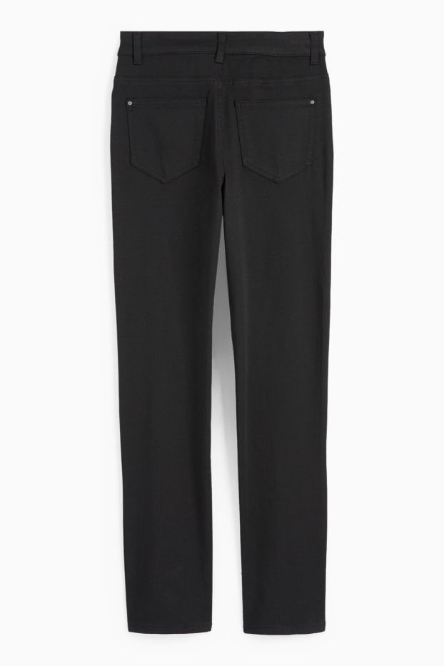 Dona - Pantalons de tela - high waist - slim fit - negre
