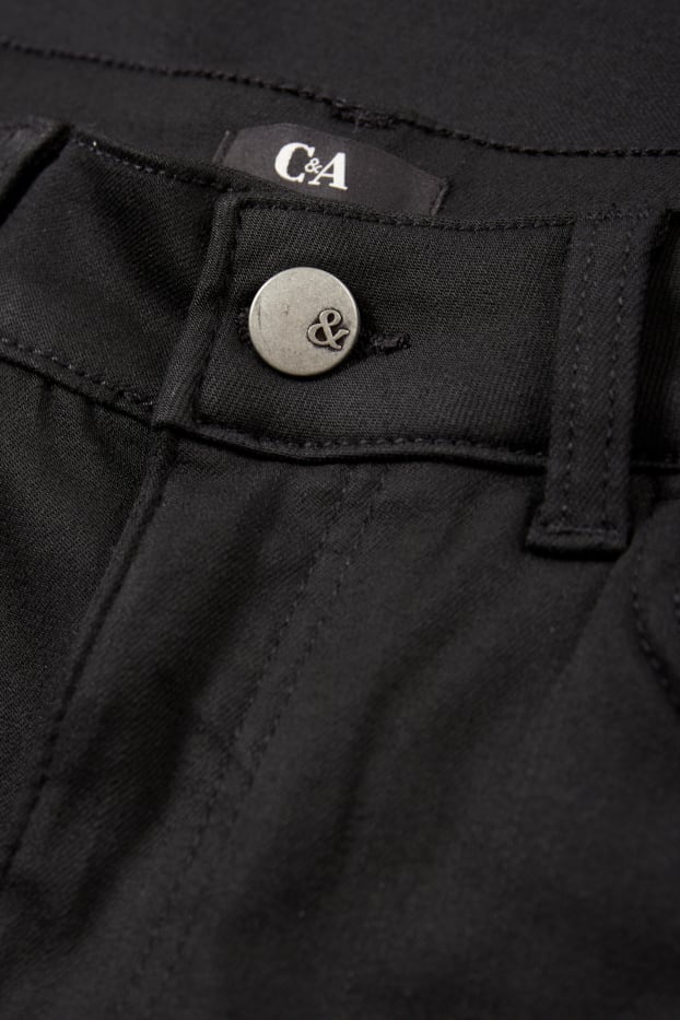 Dona - Pantalons de tela - high waist - slim fit - negre