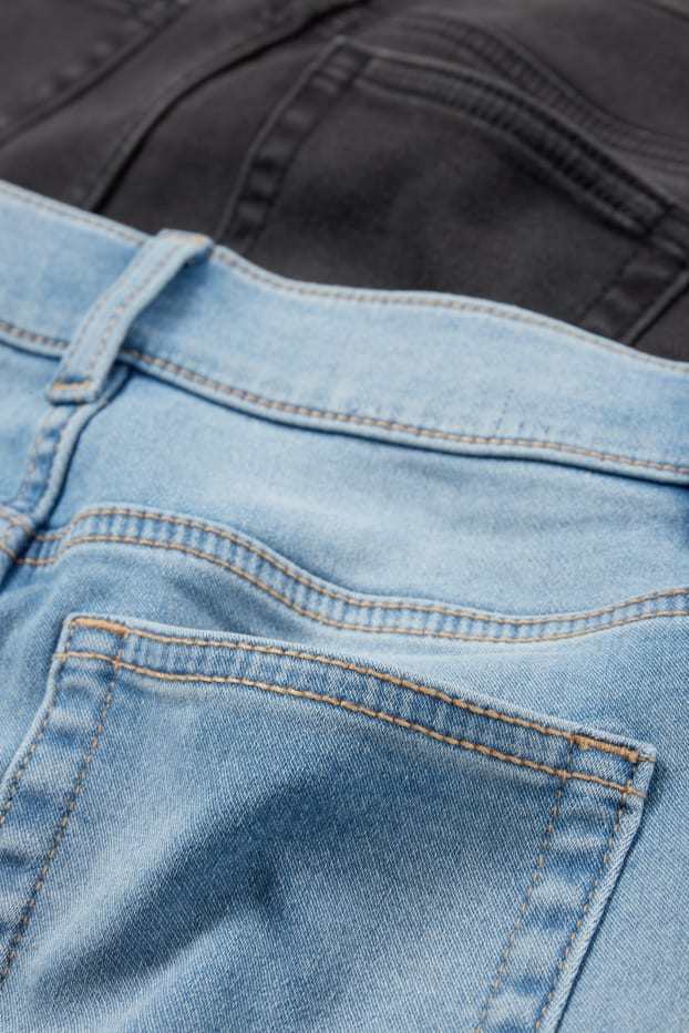 Kinderen: jongens - Set van 2 - slim jeans - extra wijde band - blauw