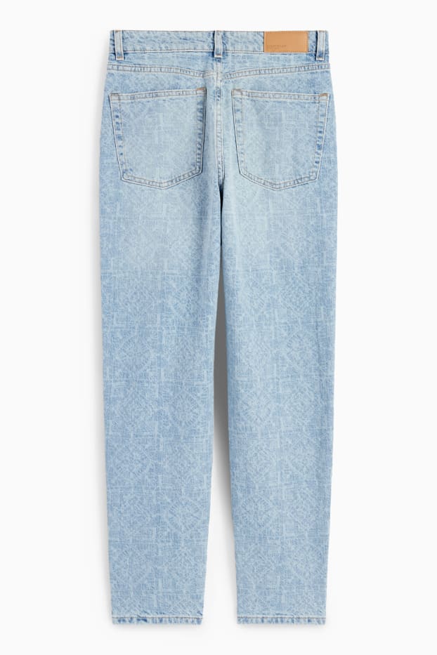 Femmes - Mom jean - high waist - à motif - jean bleu clair
