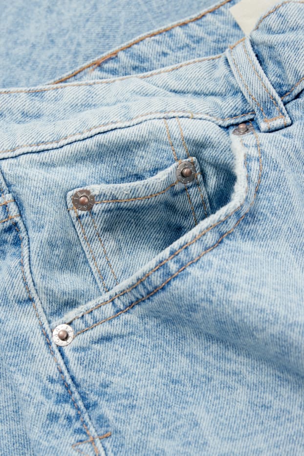 Femmes - Mom jean - high waist - à motif - jean bleu clair