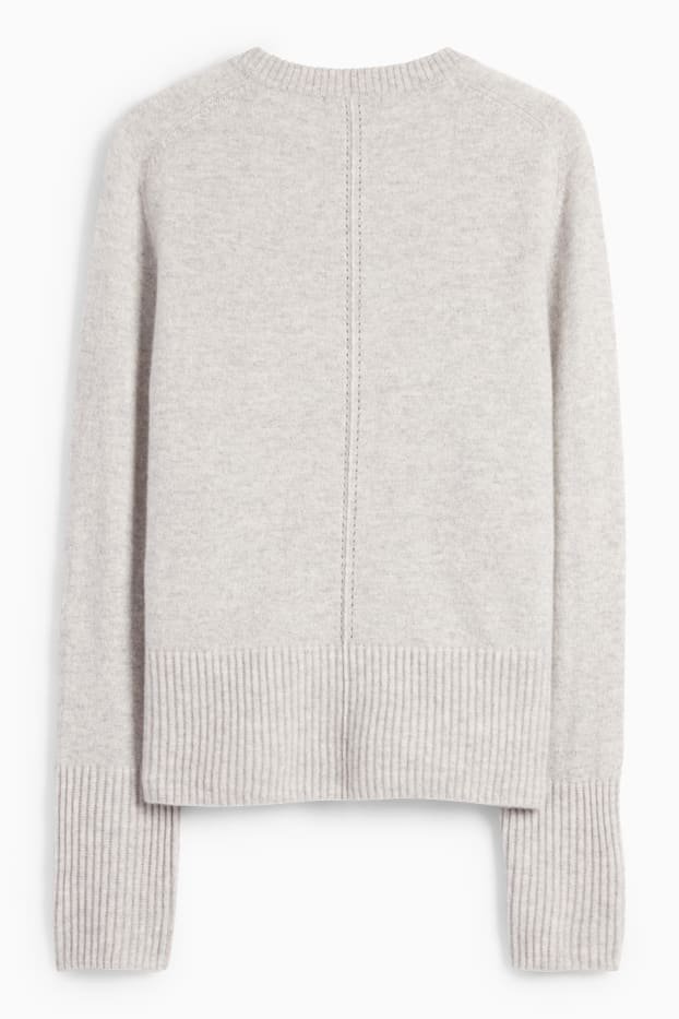 Femmes - Pull en cachemire - gris clair chiné