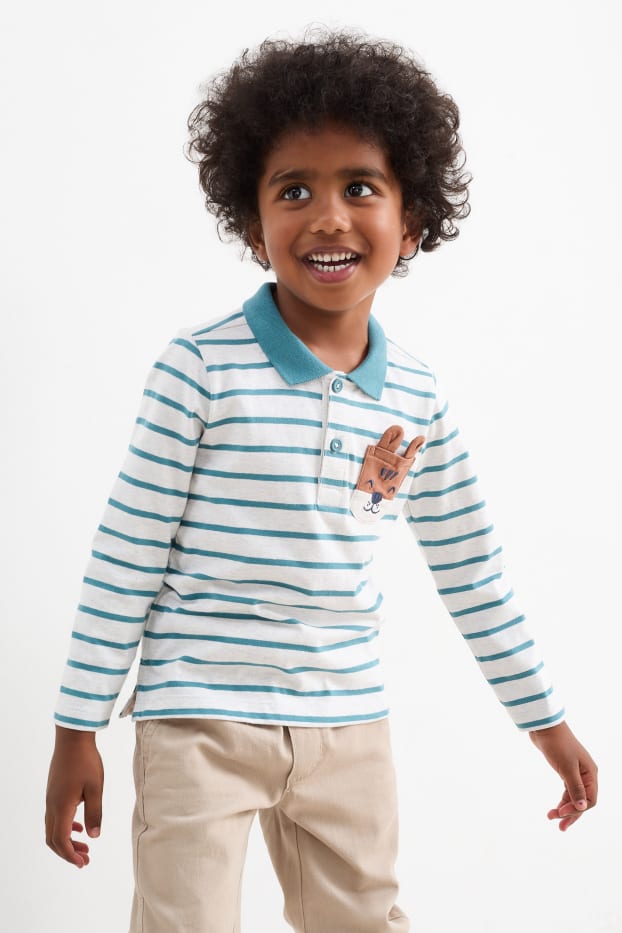Bambini - Tigre - polo - a righe - grigio chiaro melange