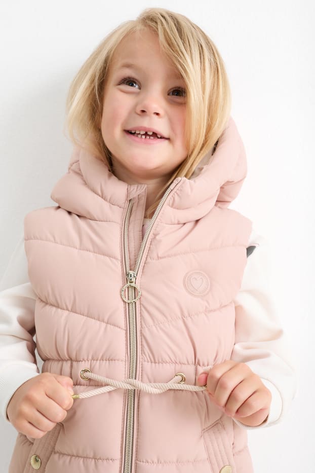 Enfants filles - Doudoune sans manches à capuche - déperlante - rose