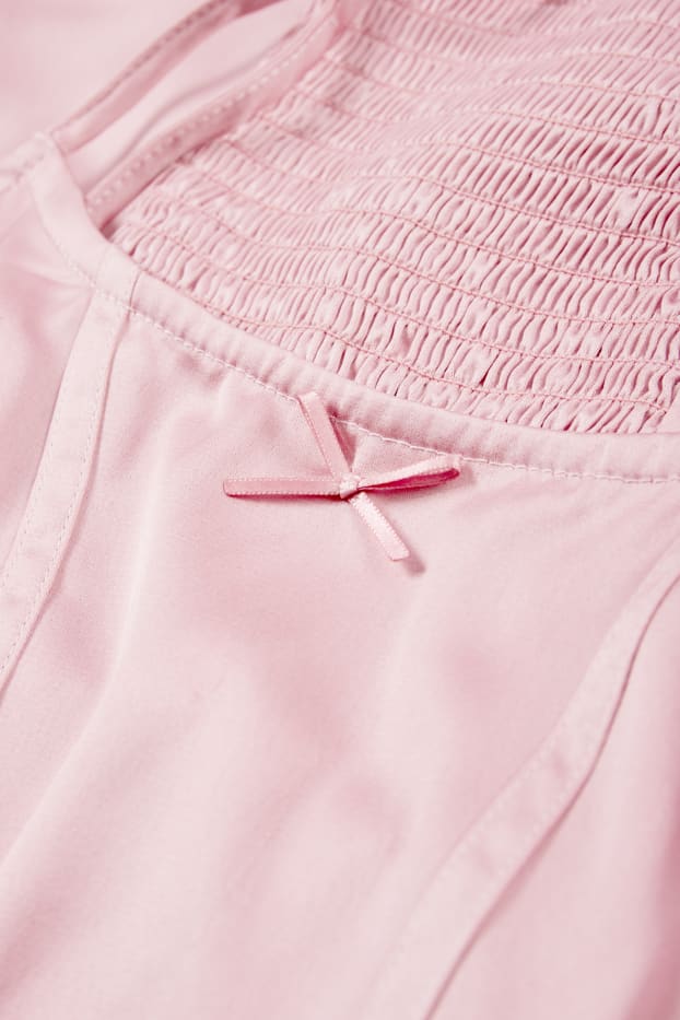 Damen - Satin-Top - dunkelrosa