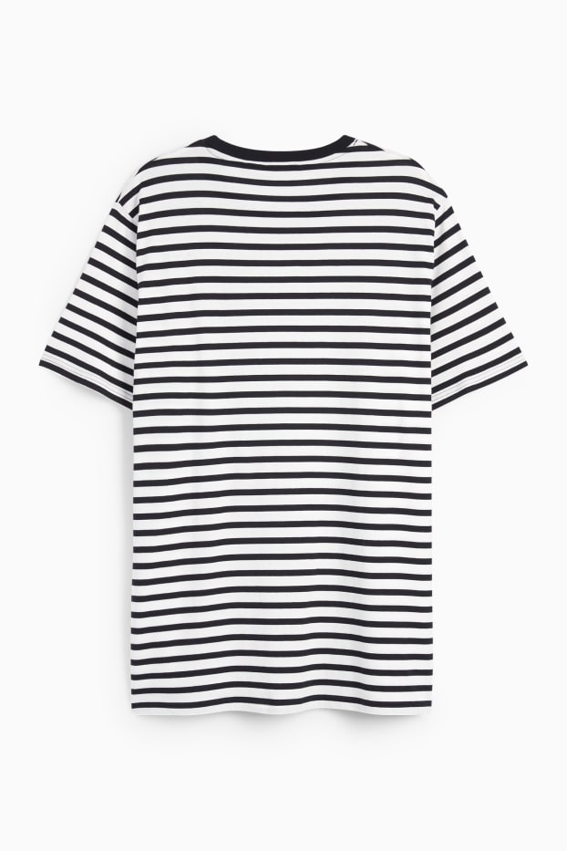 Bărbați - Tricou - cu dungi - alb / negru