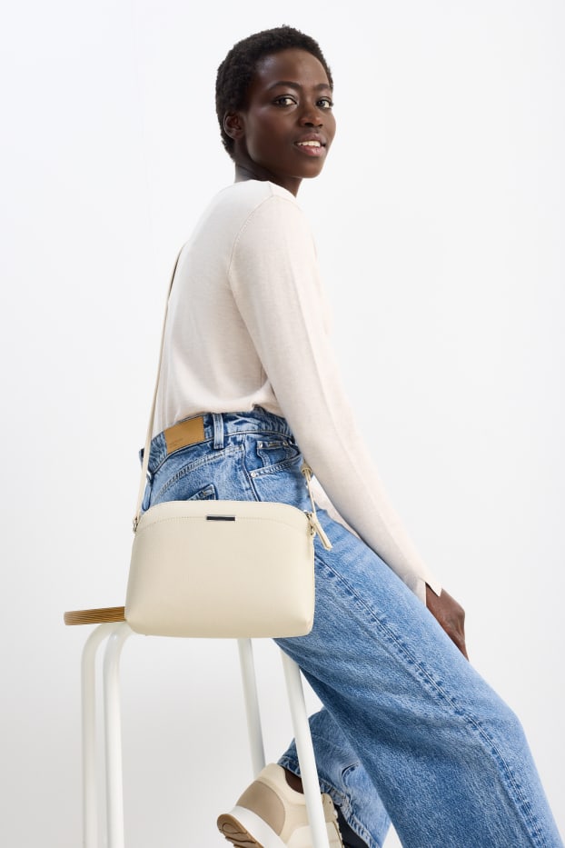 Women - Crossbody bag - faux leather - cremewhite