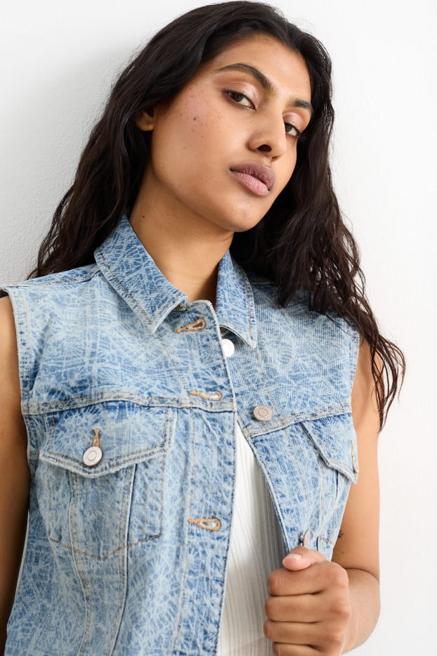 Dona - Armilla texana - estampada - texà blau clar