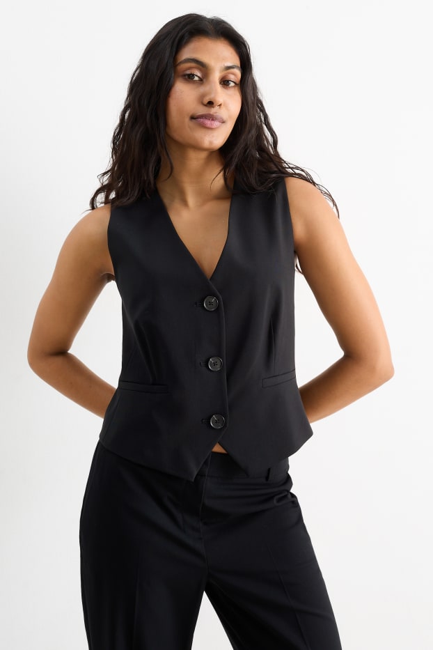 Dámské - Business vesta - slim fit - Mix & Match - černá