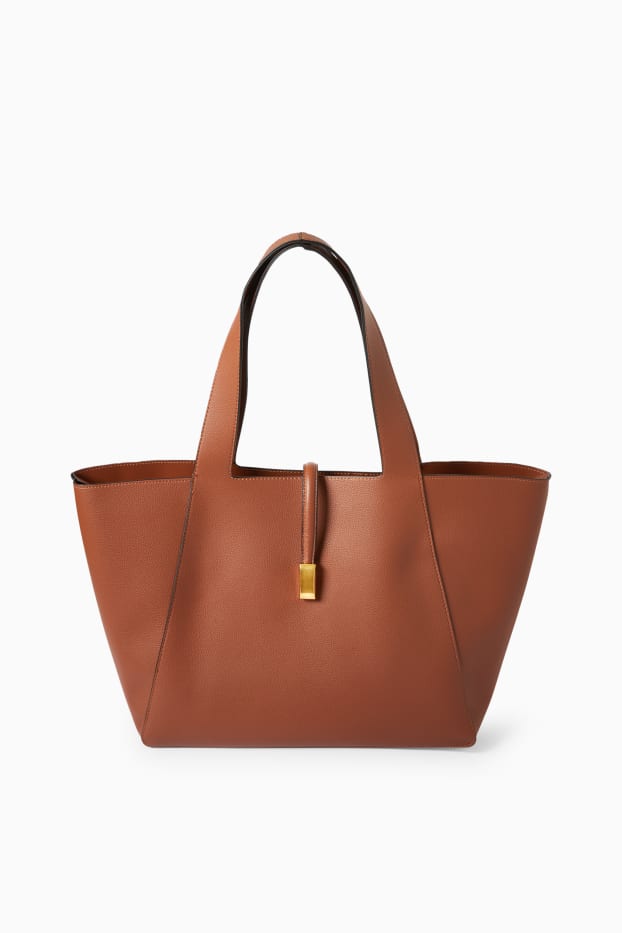 Dames - Shopper - imitatieleer - bruin