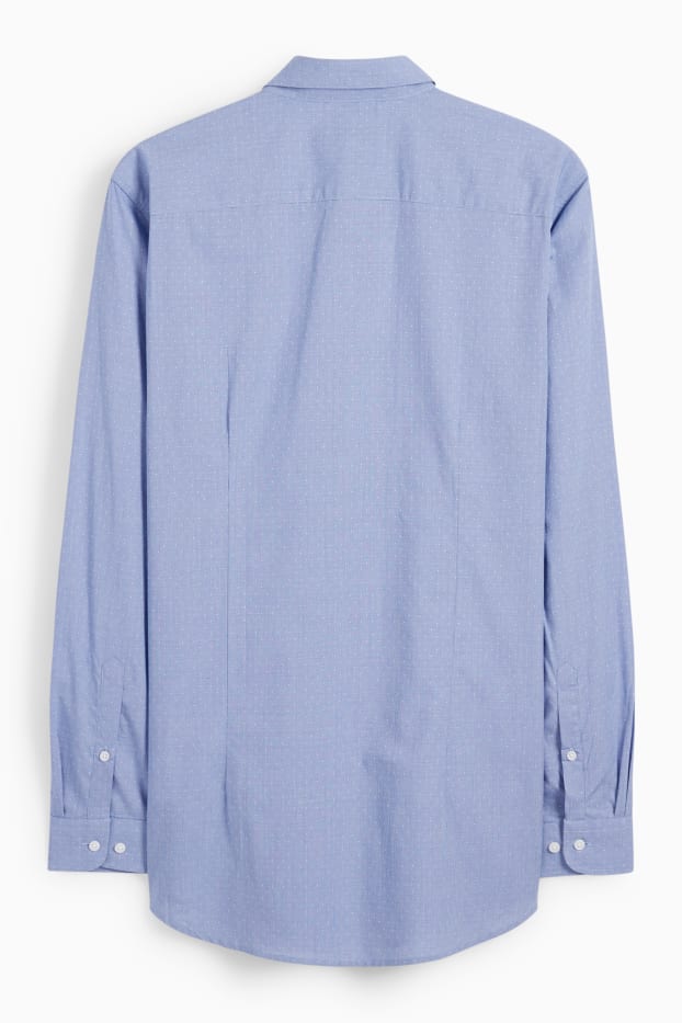 Hommes - Chemise de bureau - slim fit - col Kent - à pois - bleu