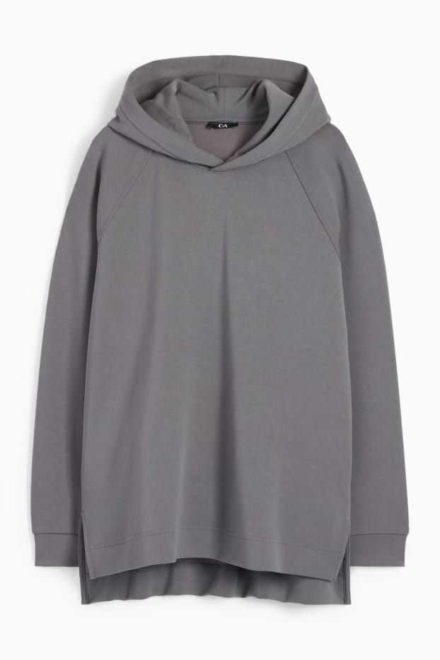 Femmes - Sweat à capuche basique - gris foncé
