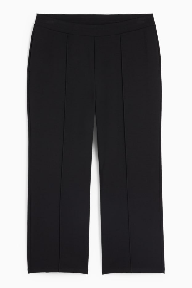 Femmes - Pantalon en jersey - straight fit - noir