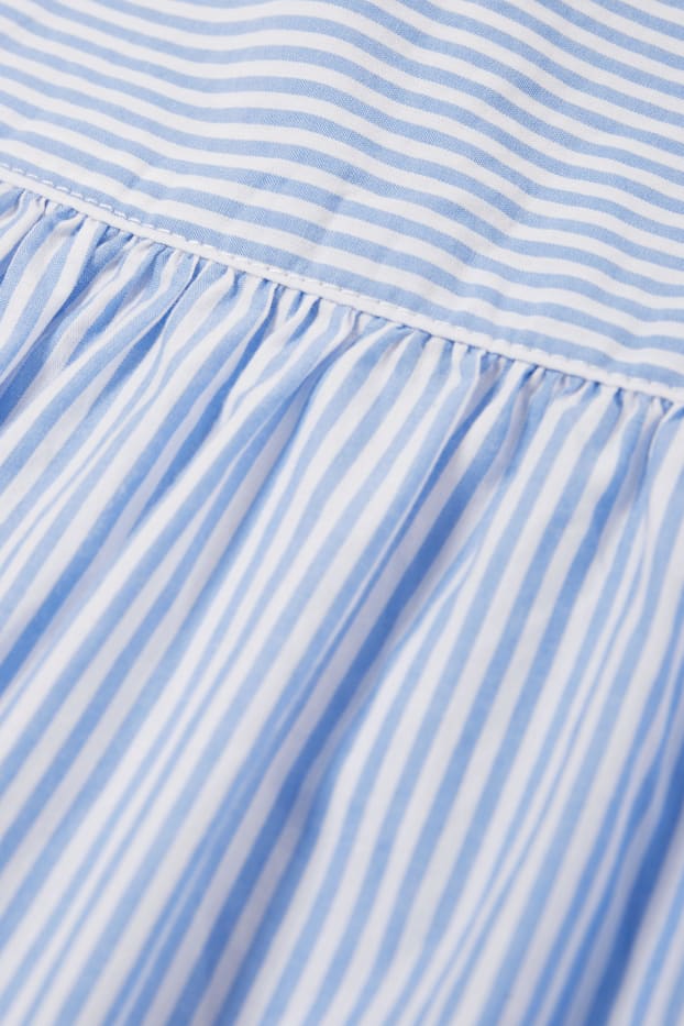 Damen - Popeline-Bluse - gestreift - blau