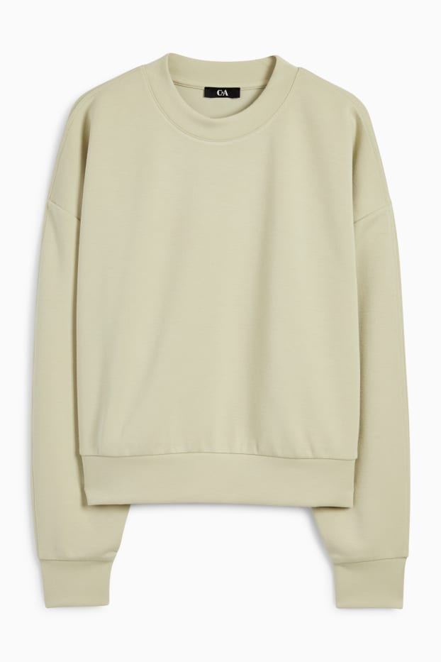 Femei - Bluză de molton basic - verde deschis