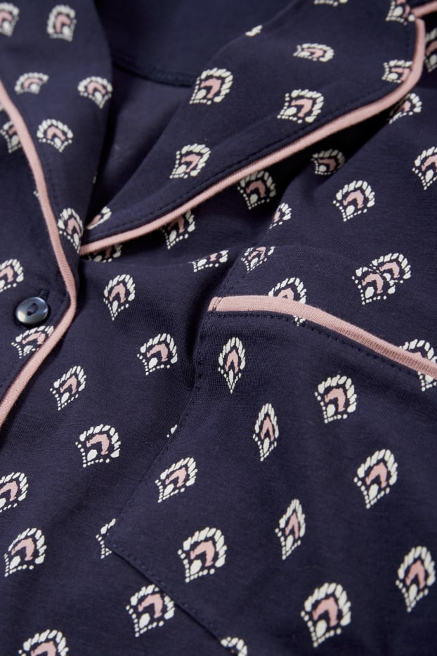 Donna - Camicia da notte - fantasia - blu scuro