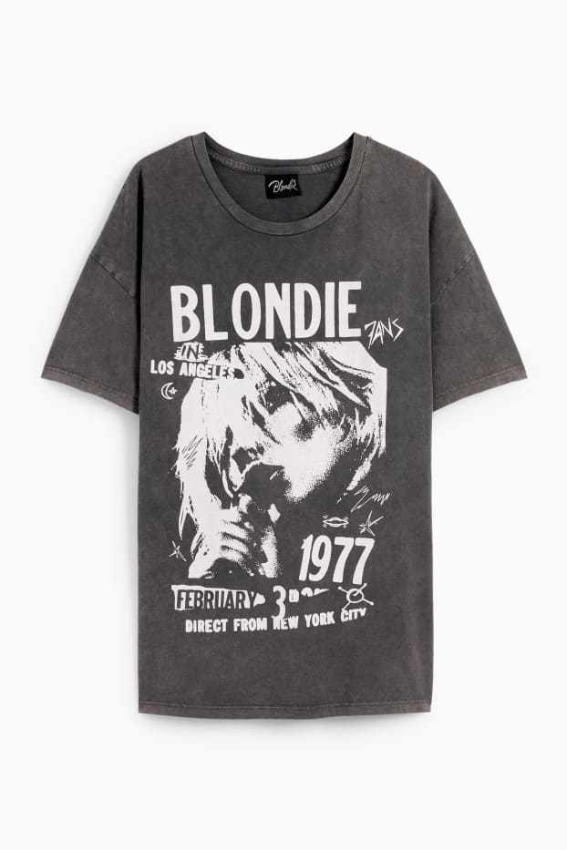 Dames - T-shirt - Blondie - donkergrijs
