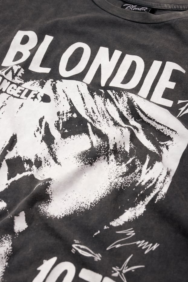 Dames - T-shirt - Blondie - donkergrijs