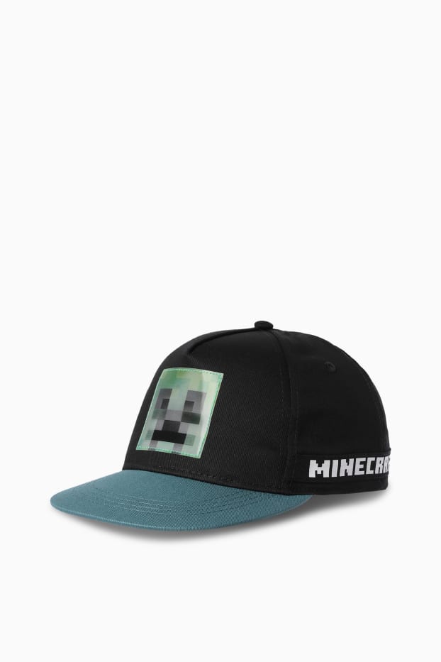 Dzieci chłopcy - Minecraft - czapka bejsbolówka - czarny